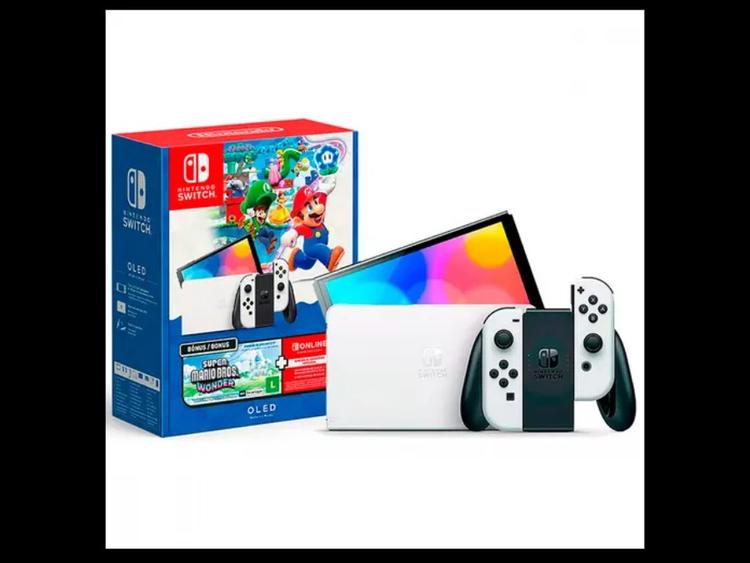 Nintendo Switch OLED Desbloqueado (Acompanha 3 jogos à sua escolha)