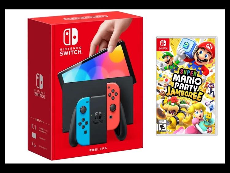 Nintendo Switch Oled com Super Mario Party Jamboree